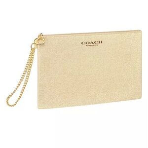 Coach Gold Glitter Coated Canvas cosmetic bag / pouch